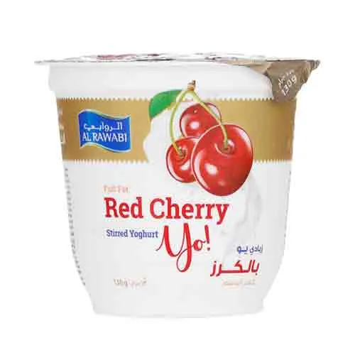 YOGHURT STIRRED RED CHERRY AL RAWABI ( 130 GM )