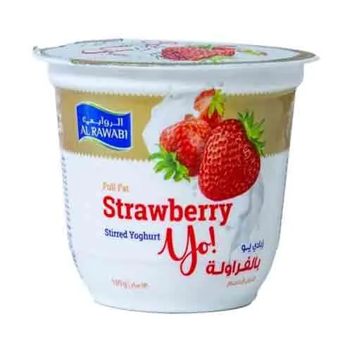 YOGHURT STIRRED STRAWBERRY AL RAWABI ( 130 GM )