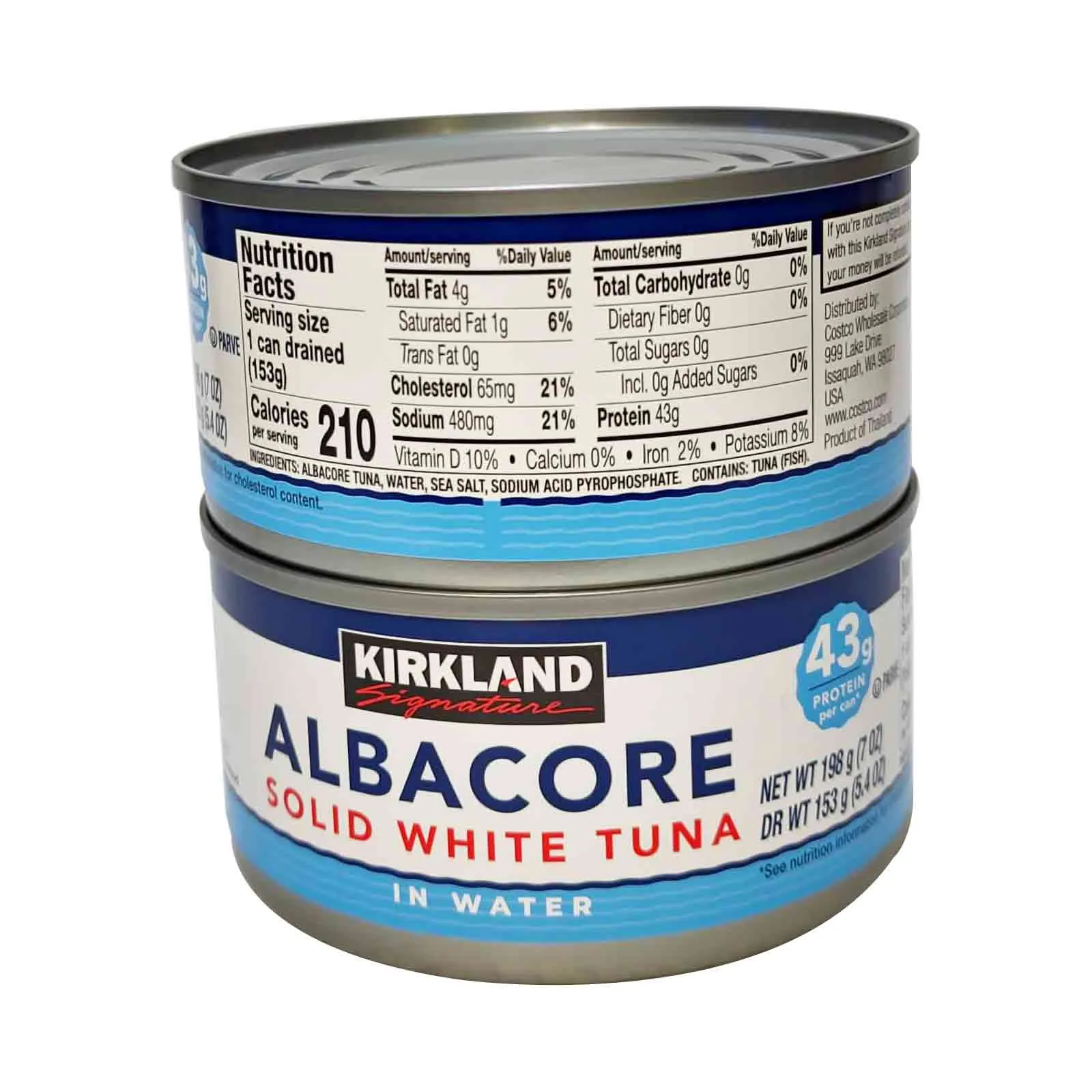 TUNA SOLID WHITE IN WATER ALBACORE KIRKLAND SIGNATURE ( 198 gm )