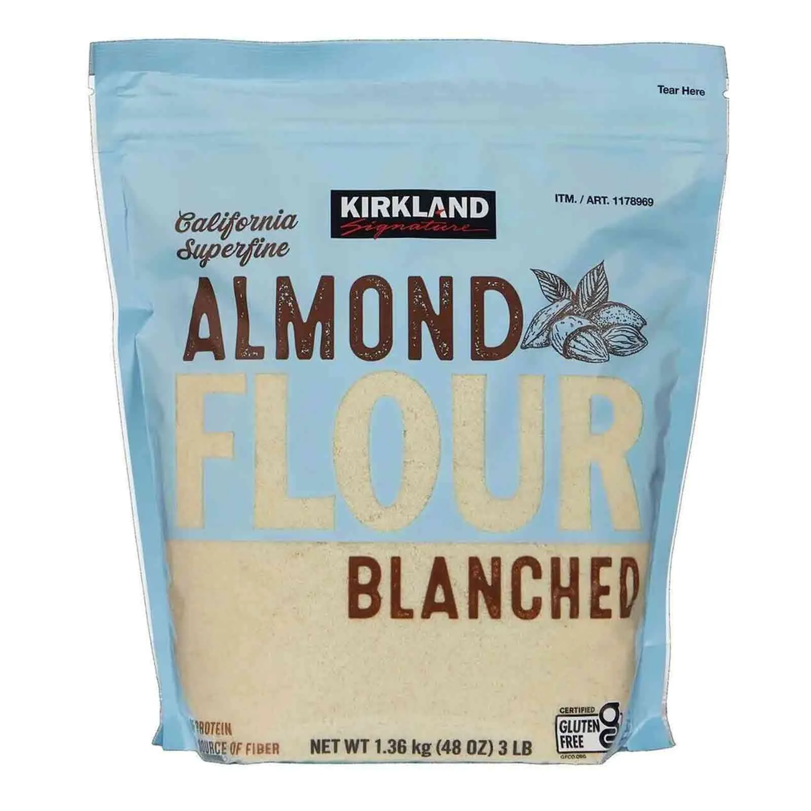 FLOUR ALMOND BLANCHED KIRKLAND ( 1.36 KG )