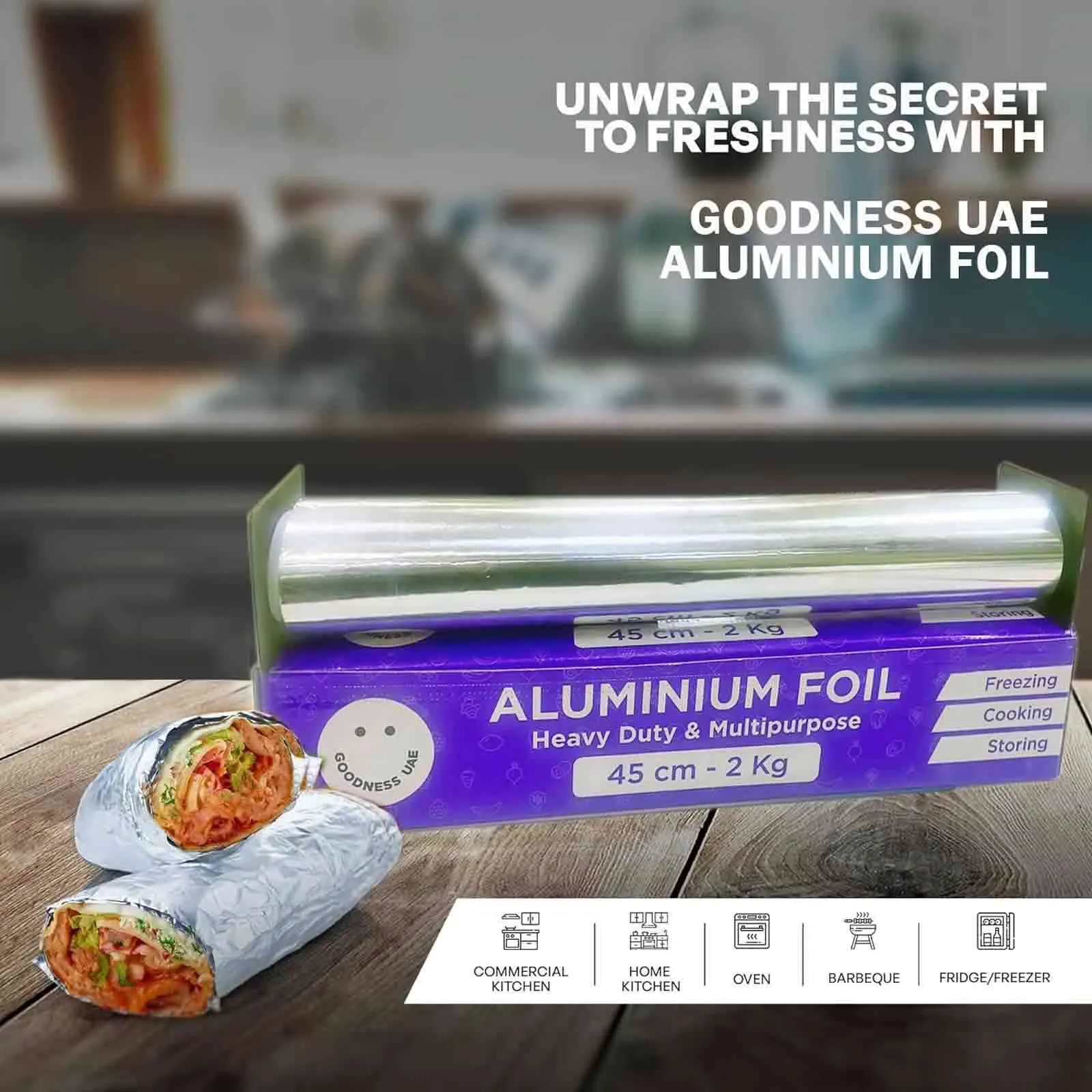 Goodness Aluminium Foil 45 cm 4 x 2 Kg