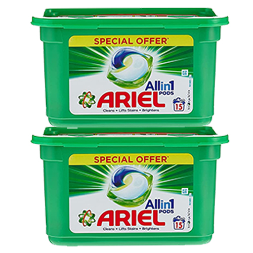  Ariel Original 3 in 1 Laundry Detergent Capsules 2 x 15 Pods