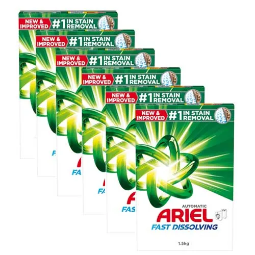 LAUNDRY DETERGENT POWDER AUTOMATIC ORIGINAL FAST DISSOLVING ARIEL ( 6 X 1.5 KG )