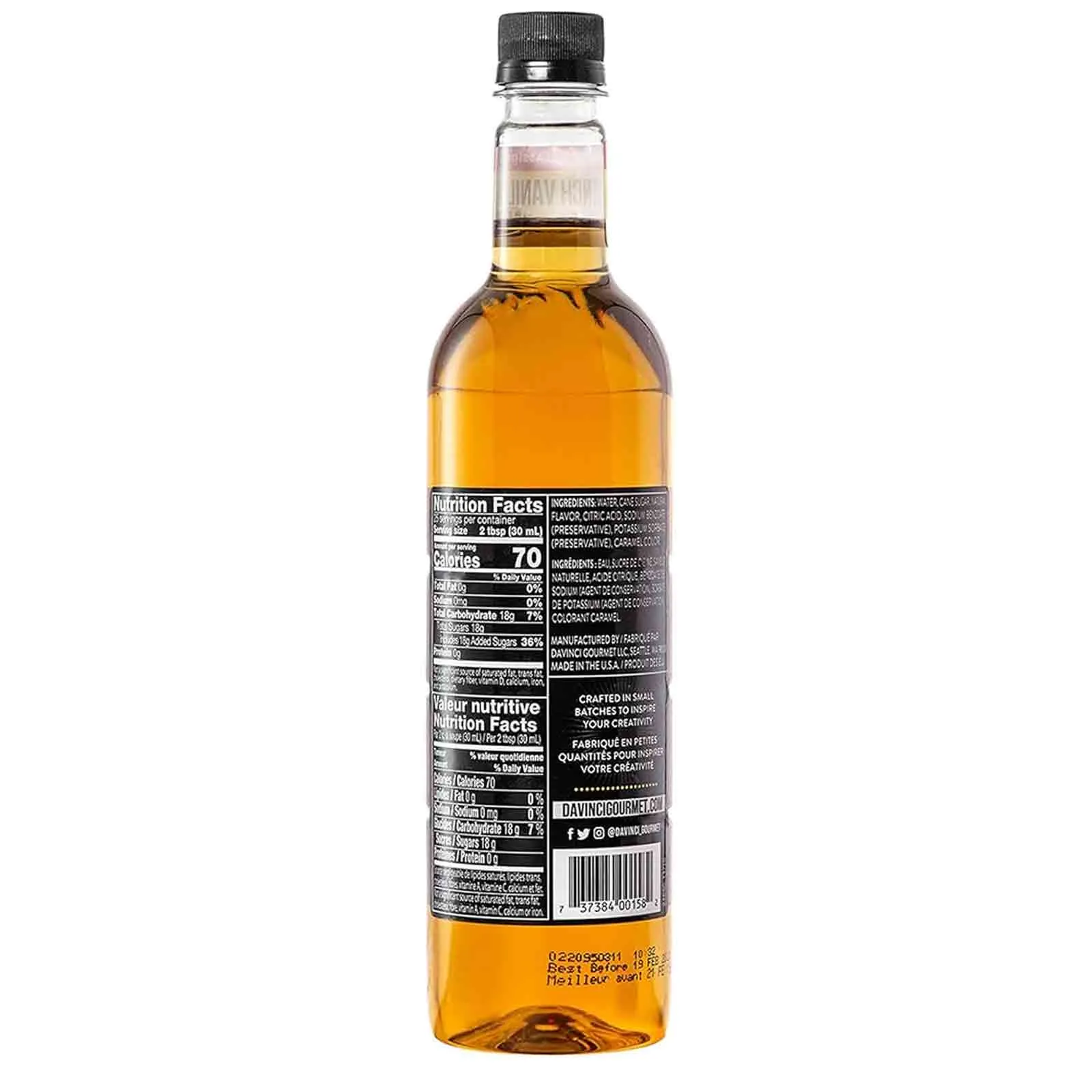 DaVinci Gourmet Classic French Vanilla Syrup 750 ml