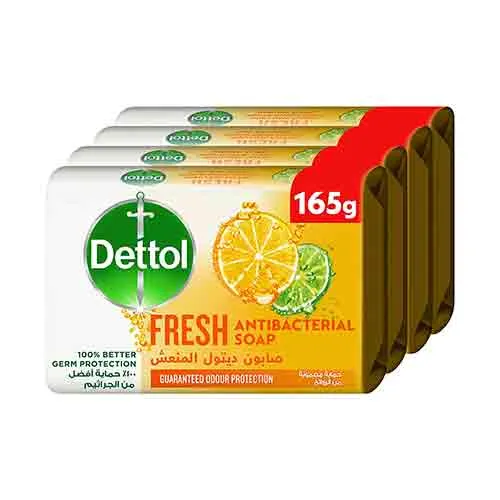 SOAP FRESH ANTI BACTERIAL DETTOL (4 X 165 GM)