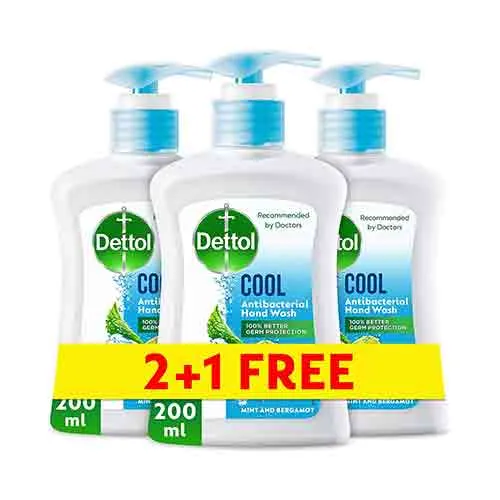 HAND WASH LIQUID MINT & BERGAMOT COOL DETTOL ( 3 X 200 ml )