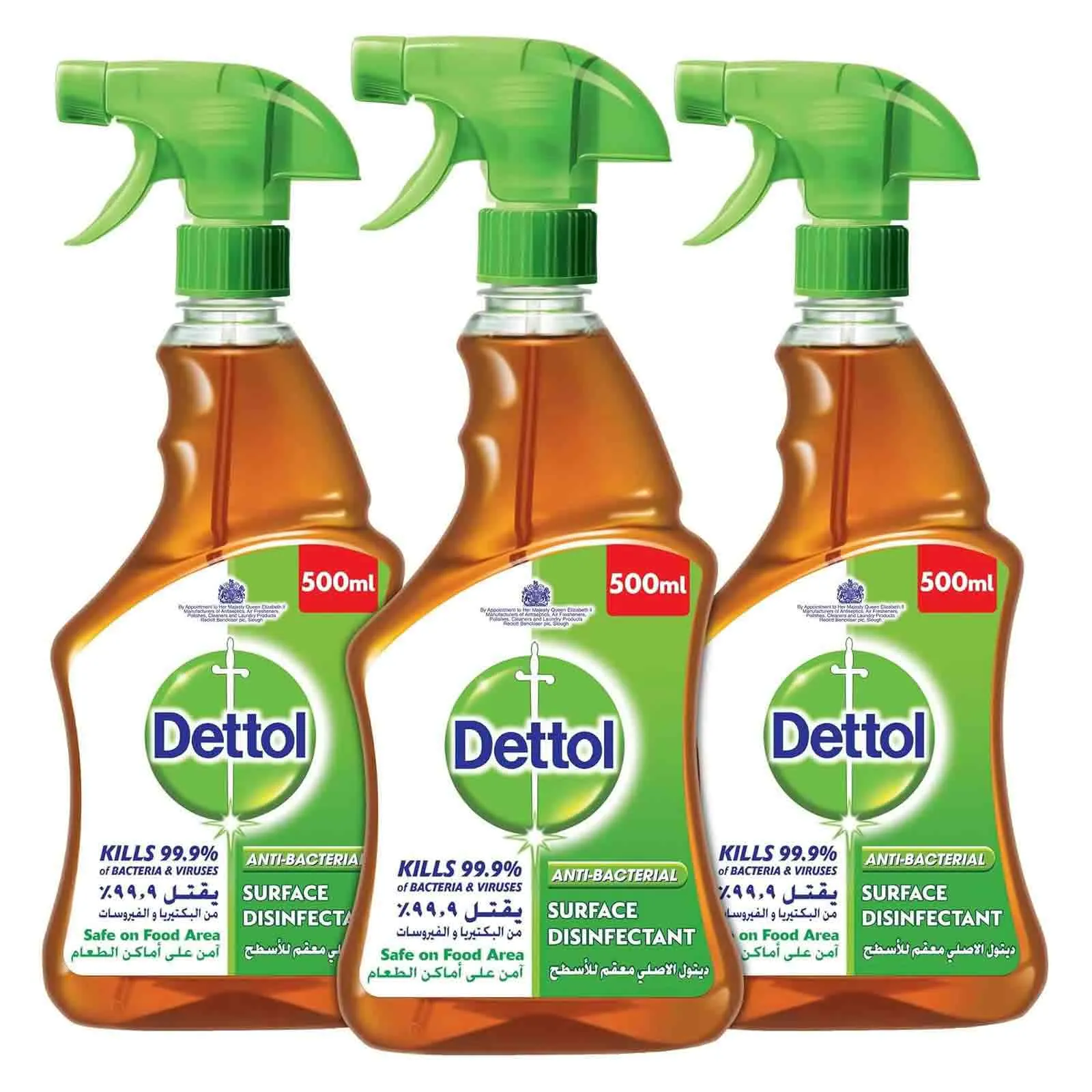 SURFACE DISINFECTANT SPRAY DETTOL ( 3 X 500 ML )