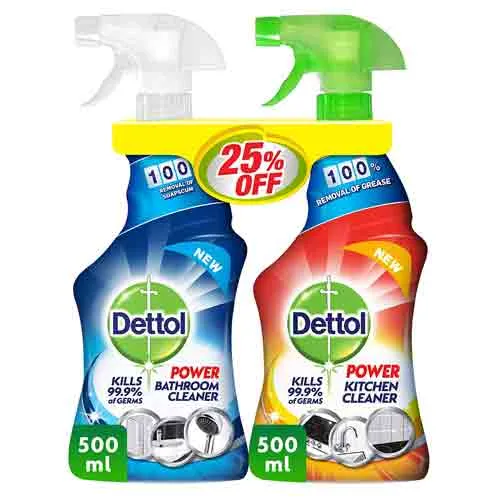 KITCHEN CLEANER + BATHROOM CLEANER DETTOL ( 2 X 500 ML )