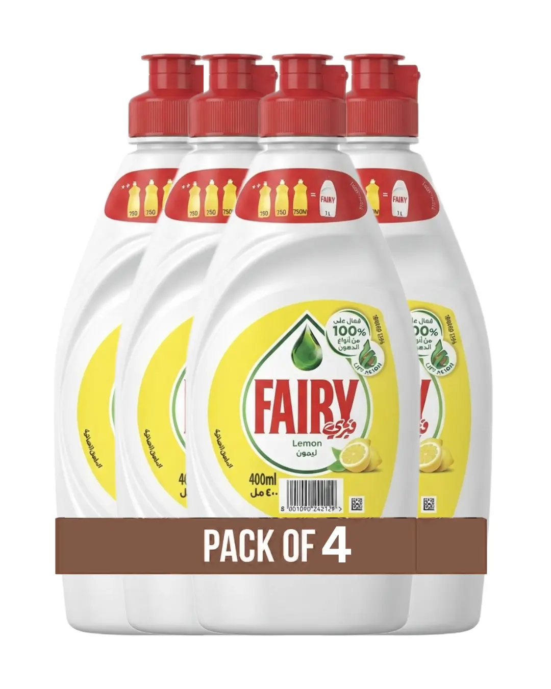 DISH WASH LIQUID LEMON FAIRY ( 4 X 400 ML )