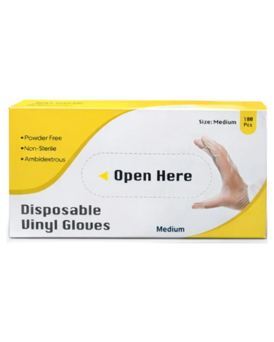 VINYL GLOVES PF WHITE MEDIUM ECOWAY ( 10 X 100 PCS )
