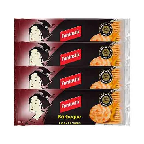 RICE CRACKERS BBQ FANTASTIC ( 4 X 100 GM )
