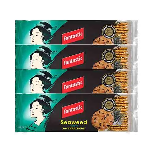 RICE CRACKERS SEAWEED FANTASTIC ( 4 X 100 GM )