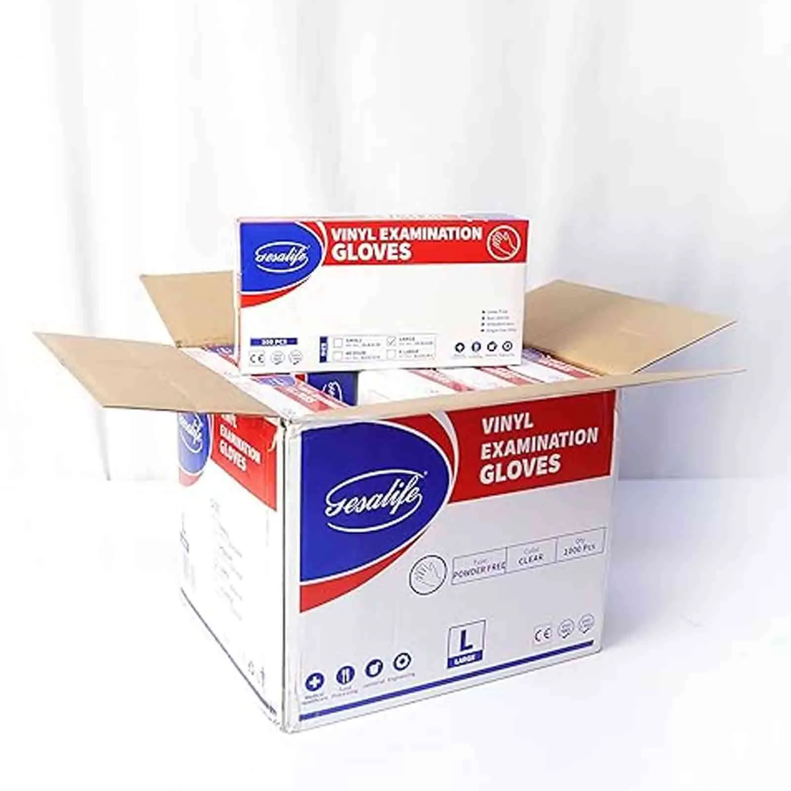 VINYL GLOVES PF WHITE LARGE GESALIFE  ( 10 X 100 PCS )