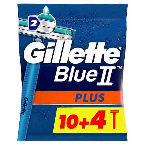 RAZOR DISPOSABLE MEN BLUE II PLUS GILLETTE ( 1 X 14 PCS )