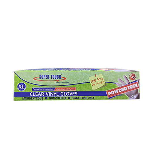  Super Touch Vinyl Gloves Powder Free White XL 100 Pcs