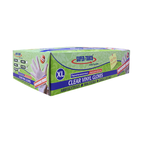  Super Touch Vinyl Gloves Powder Free White XL 100 Pcs