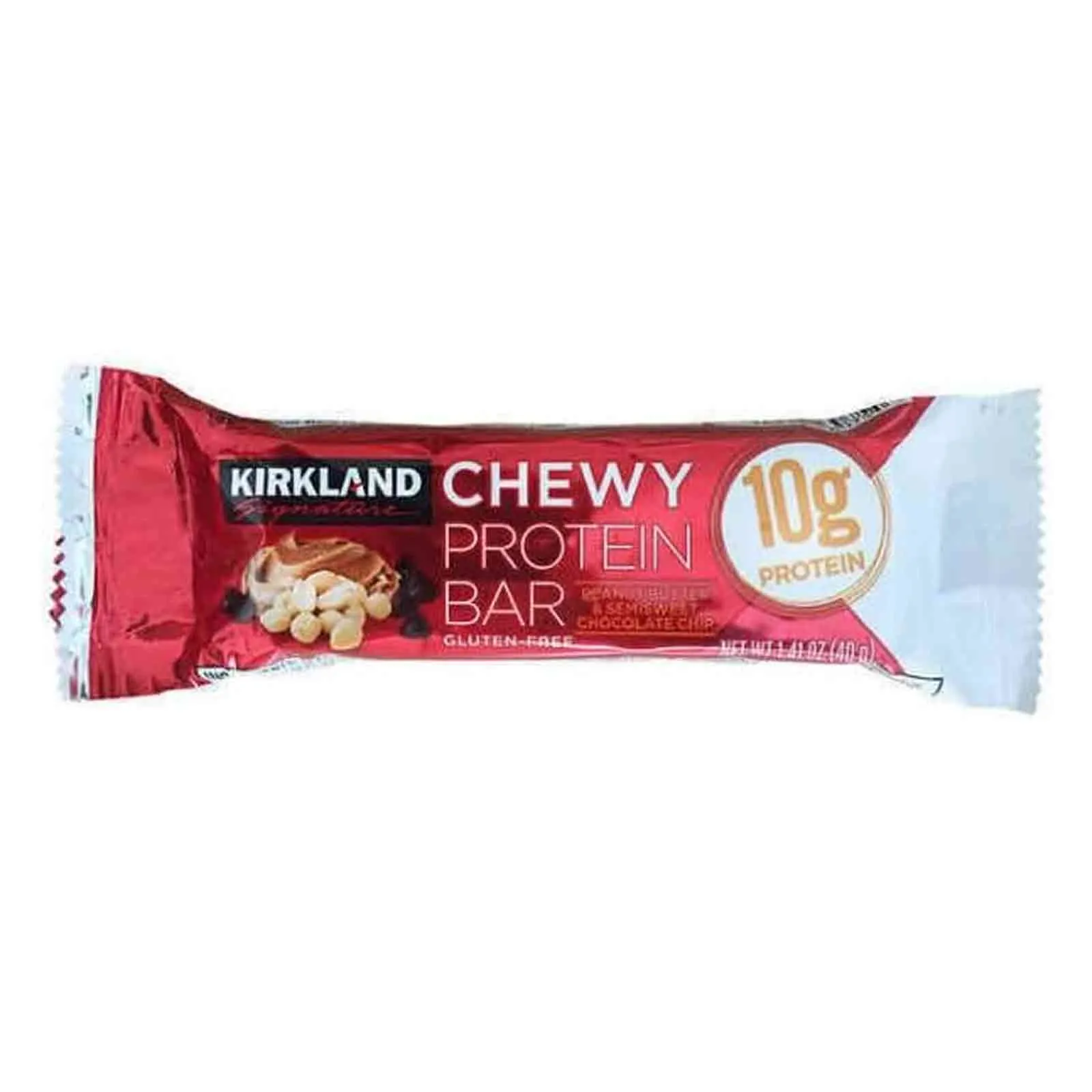 Kirkland Signature Chewy Protein Bars With Peanut Butter And Semi Sweet Chocolate Chips 1.68 Kg Pack of 42
