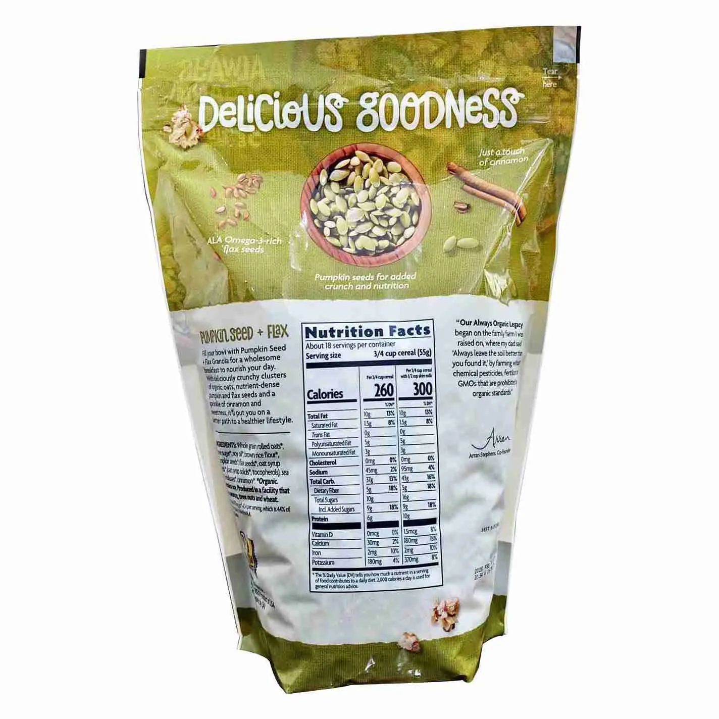 Natures Path Granola with Pumpkin Seed and Flax, 1 Kg