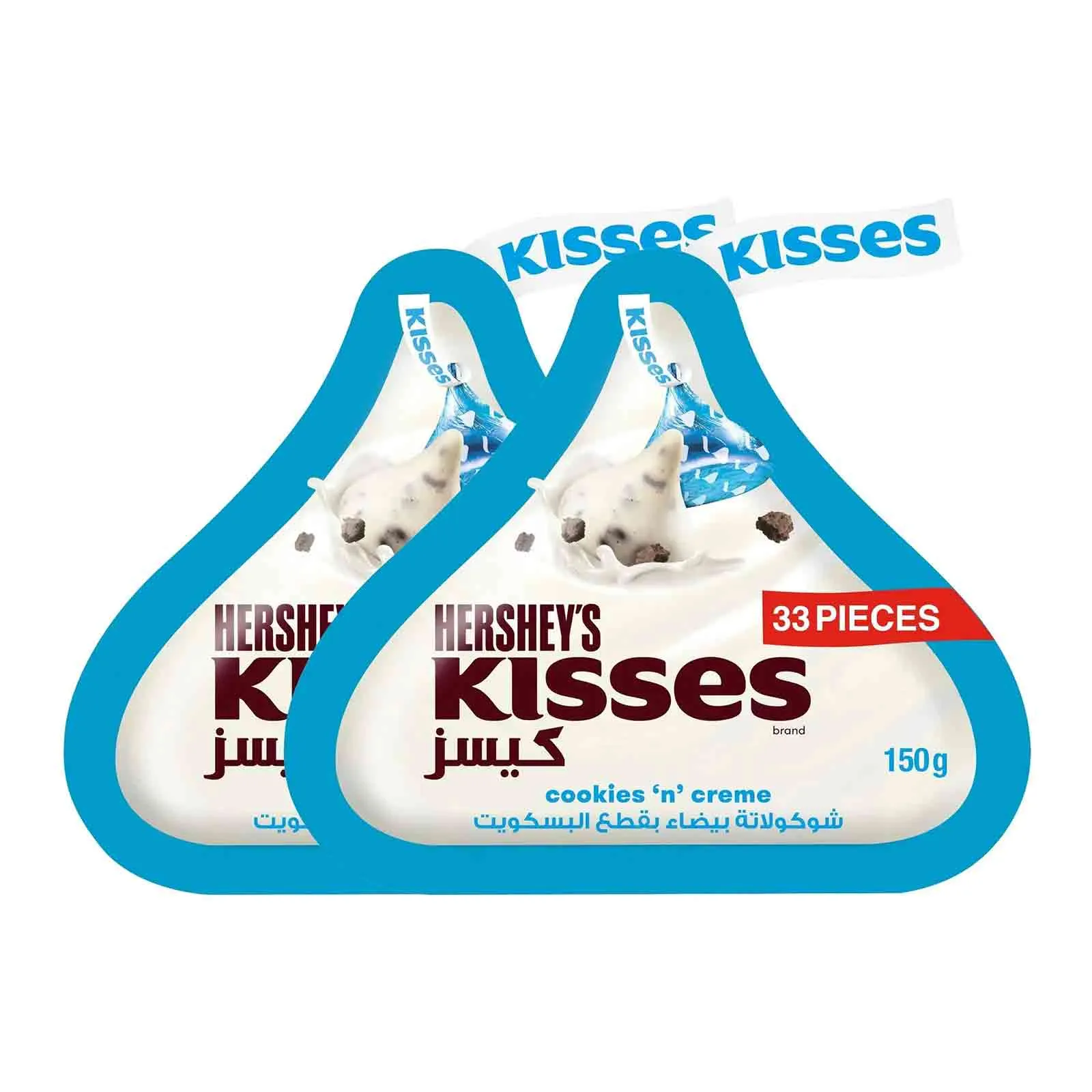 CHOCOLATE WITH COOKIES N CREAM KISSES HERSHEYS (2 X 150 gm)