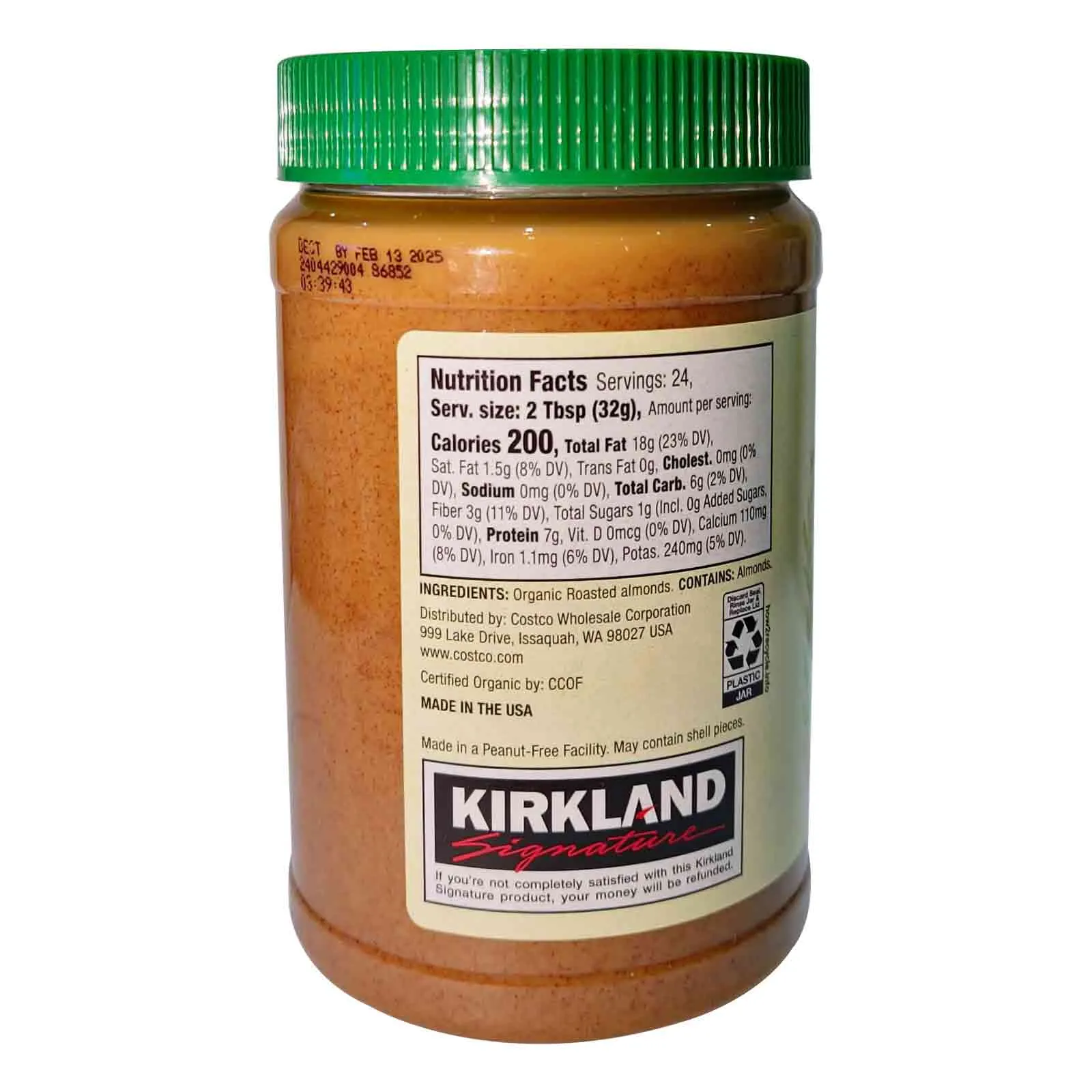 Kirkland Signature Creamy Organic Almond Butter 765 g