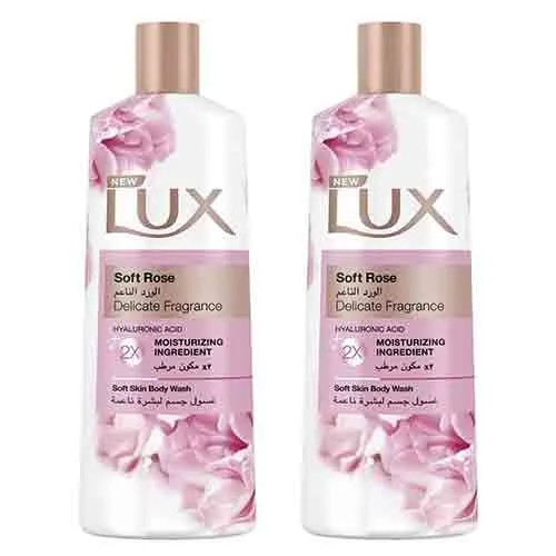 BODY WASH MOISTURISING SOFT ROSE LUX (2 X 500 ML)