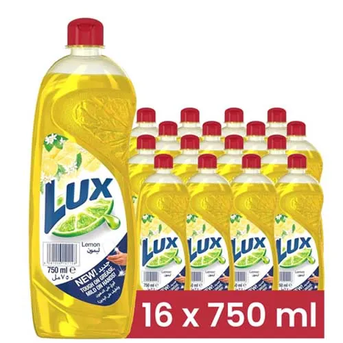 DISH WASHING LIQUID LEMON LUX ( 16 X 750 ML )