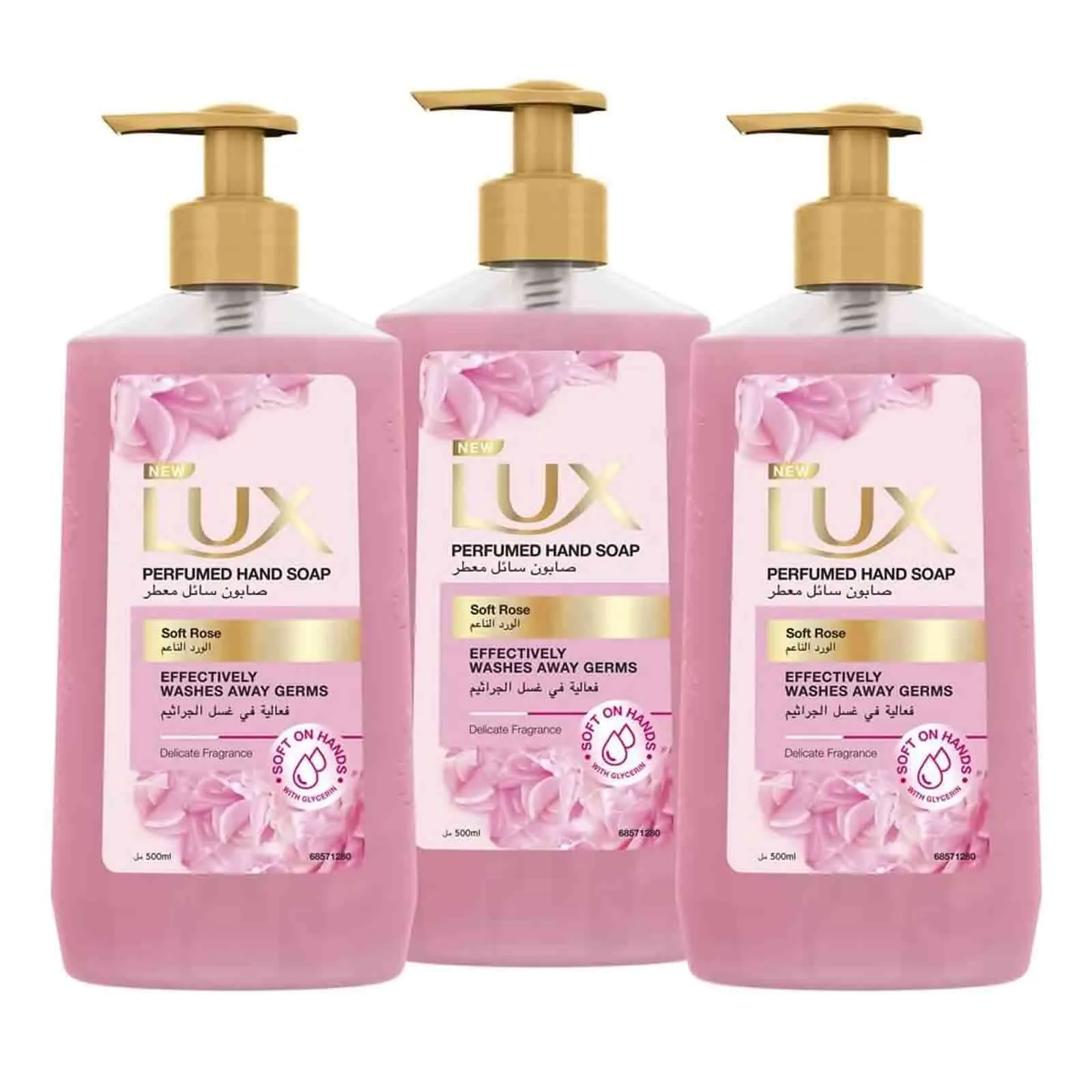 HAND WASH SOFT ROSE LUX ( 3 X 500 ML )