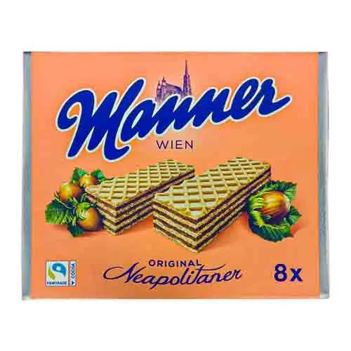 WAFER BISCUITS HAZELNUT ORIGINAL MANNER ( 8 X 75 gm )