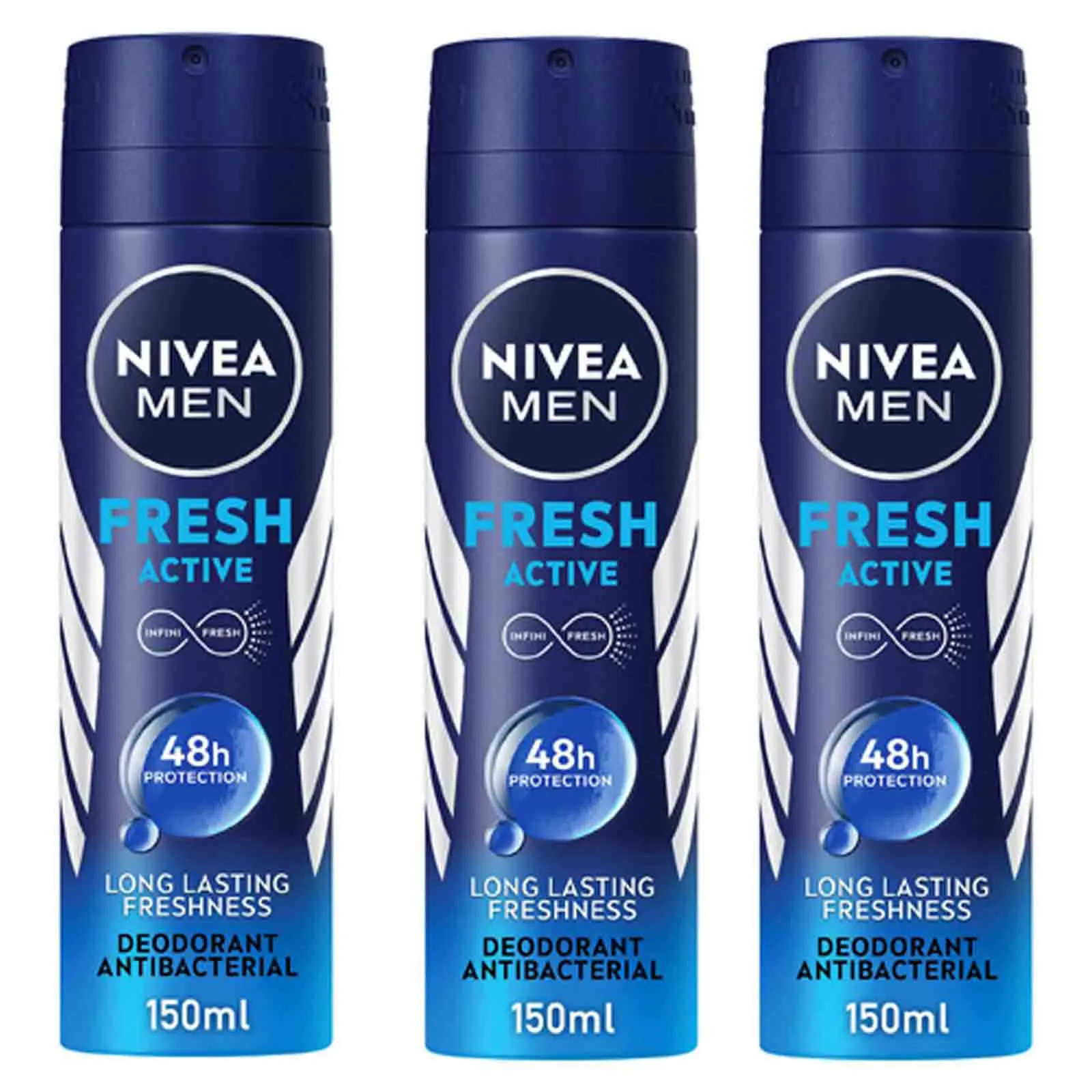 DEODORANT SPRAY MEN FRESH ACTIVE NIVEA ( 3 X 150 ml)