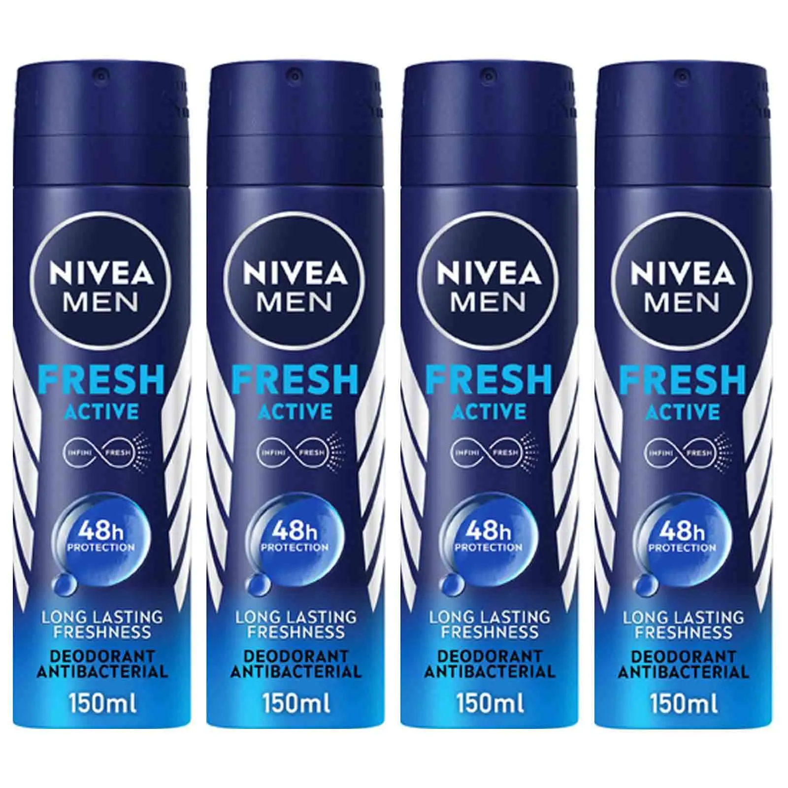 DEODORANT SPRAY MEN FRESH ACTIVE NIVEA ( 4 X 150 ml)