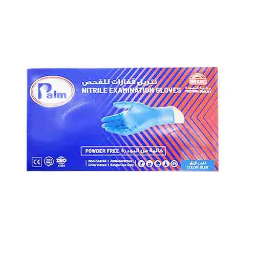 NITRILE GLOVES PF BLUE MEDIUM PALM ( 100 PCS )