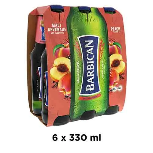 NON ALCOHOLIC BEVERAGE PEACH BARBICAN (6 X 330 ML)