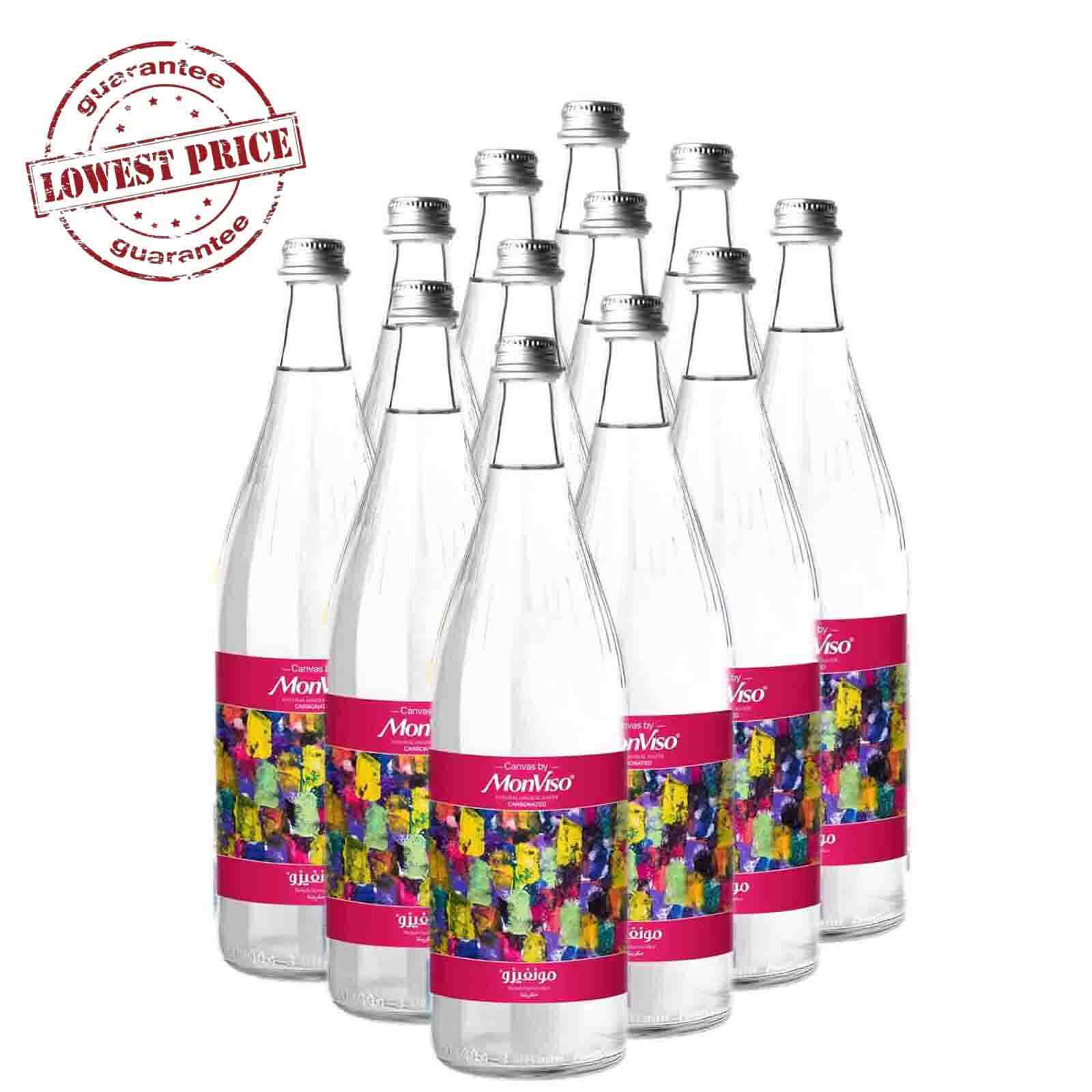 Canvas By Monviso Sparkling Mineral Water Glass Bottle 12 x 1 L