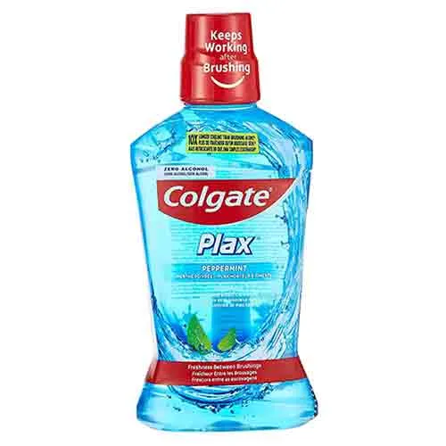 MOUTH WASH PEPPERMINT BLUE PLAX COLGATE (500 ml)