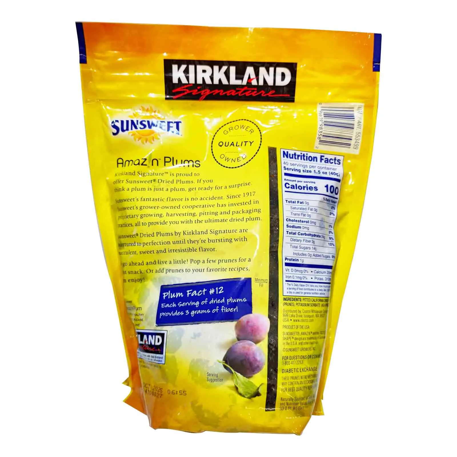 Kirkland Signature Plums Pitted Prunes 1.6 Kg
