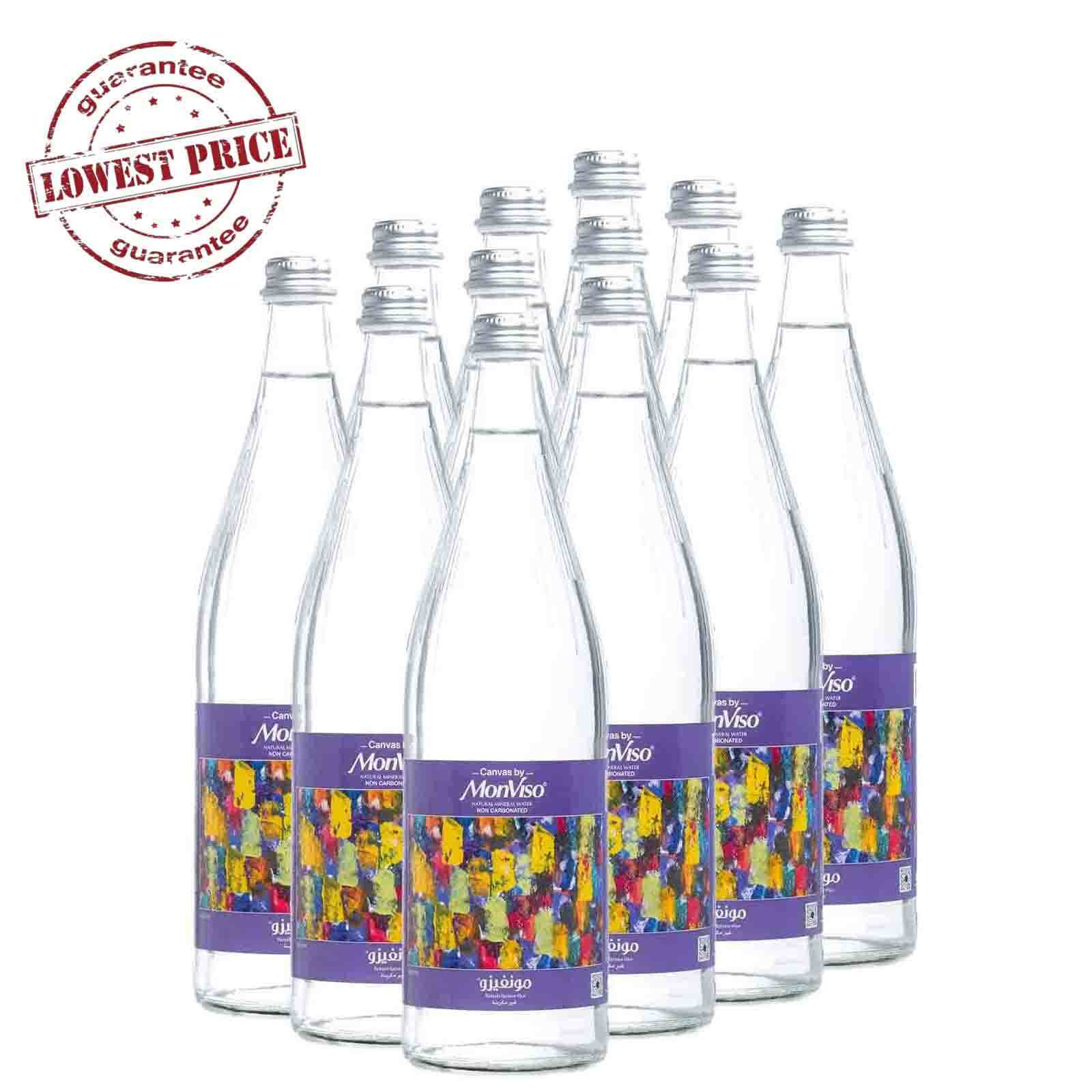 WATER STILL NATURAL MINERAL GLASS BOTTLE CANVAS BY MONVISO ( 12 X 1 LTR )