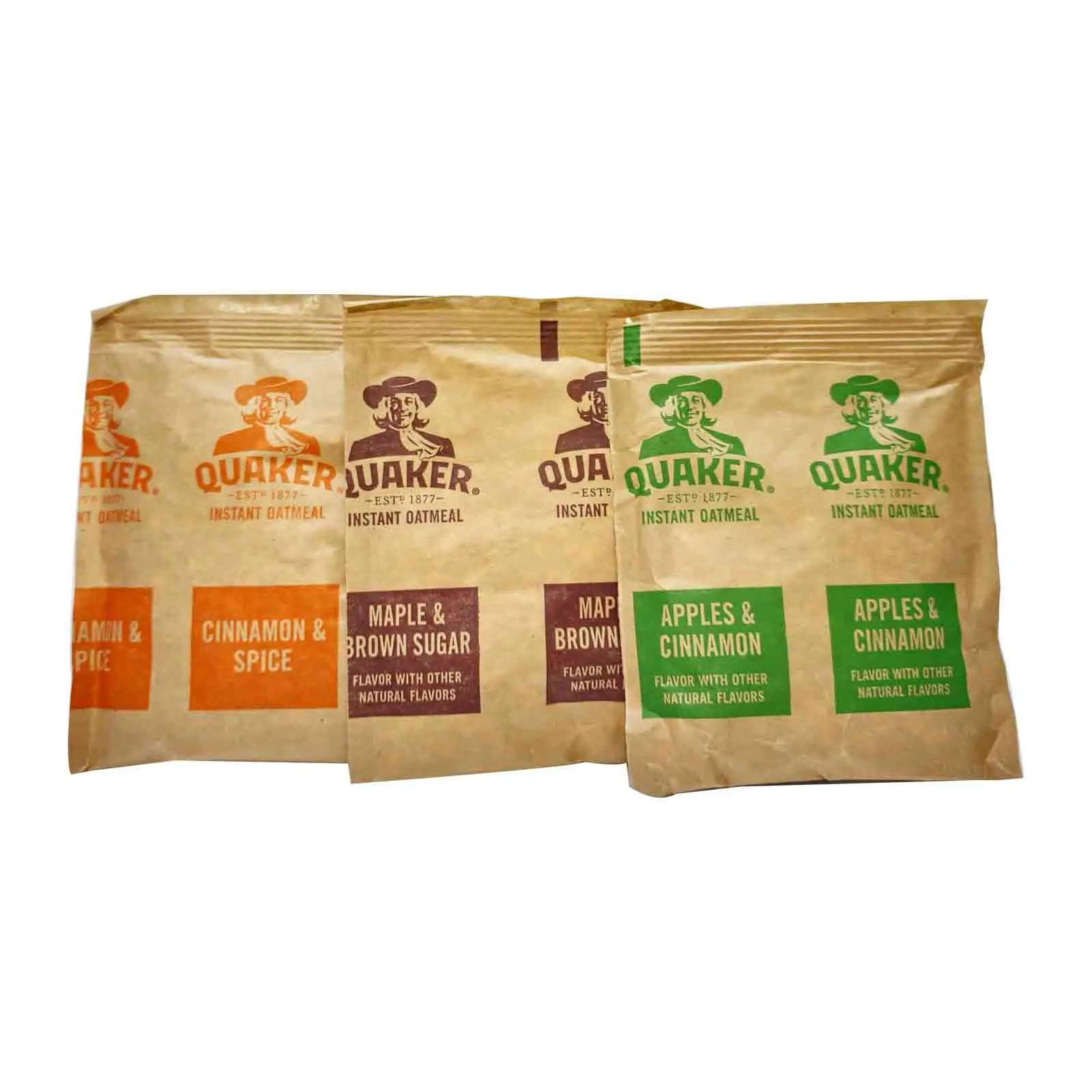 Oatmeal Instant Flavour 3 Variety ( Maple & Brown Sugar - 27, Apple & Cinnamon - 15, Cinnamon & Spice - 10 ) Quaker 52 Pcs