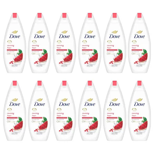 BODY WASH REVIVING POMEGRANATE & HIBISCUS TEA W / NATURAL MOISTURISERS DOVE (12 X 500 ml)