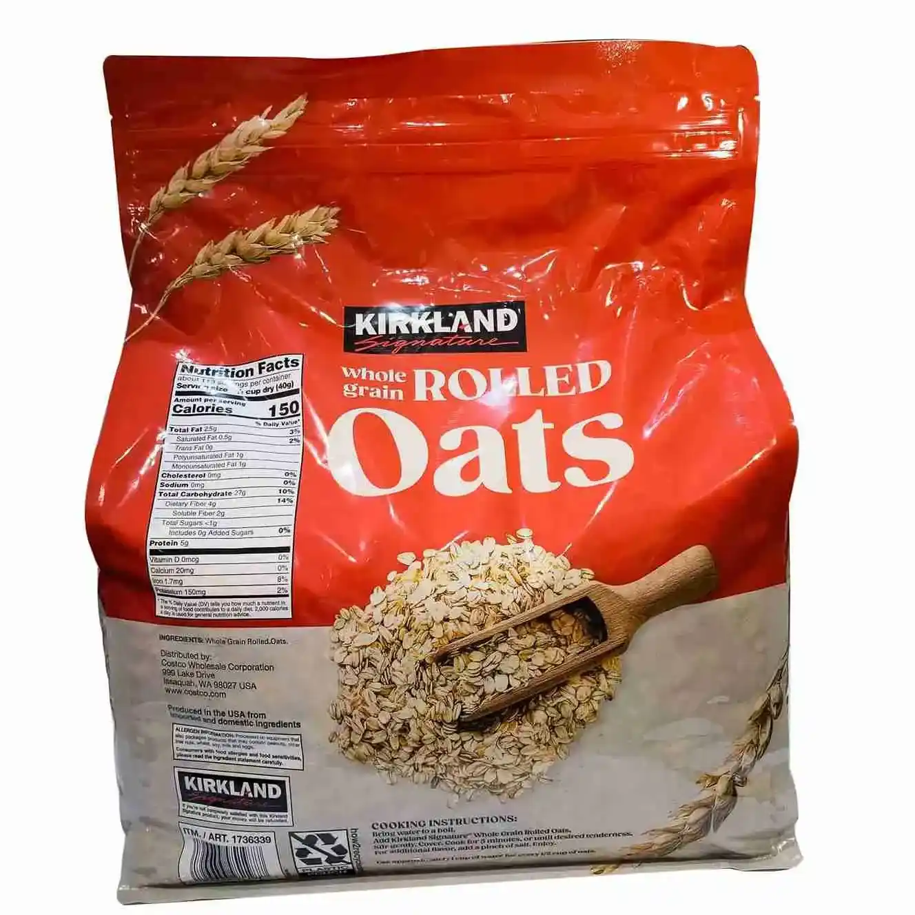 Kirkland Signature Oats Whole Grain Rolled 4.45 Kg