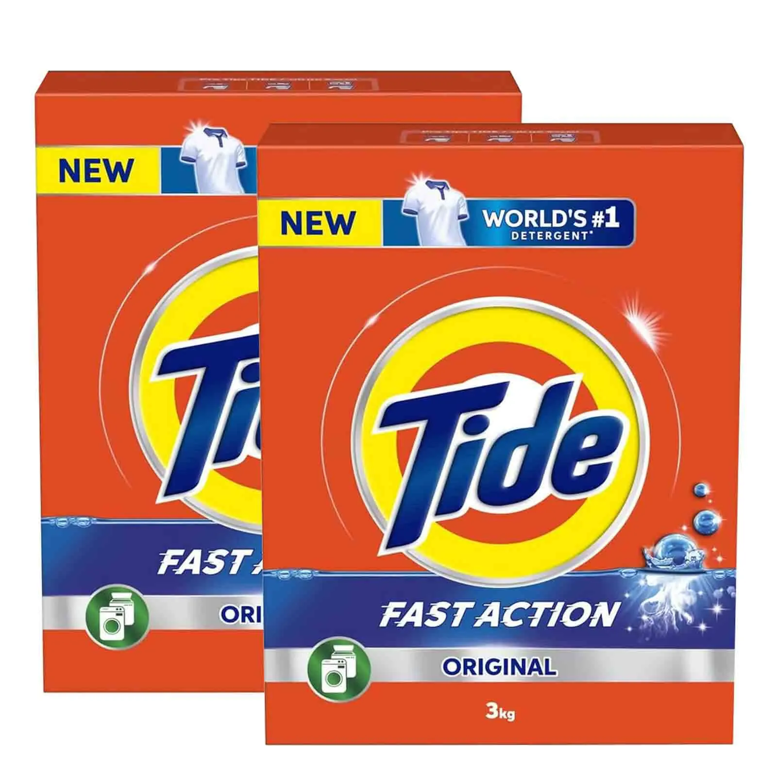 LAUNDRY DETERGENT POWDER GREEN AUTOMATIC FAST ACTION ORIGINAL TIDE ( 2 X 3 KG )