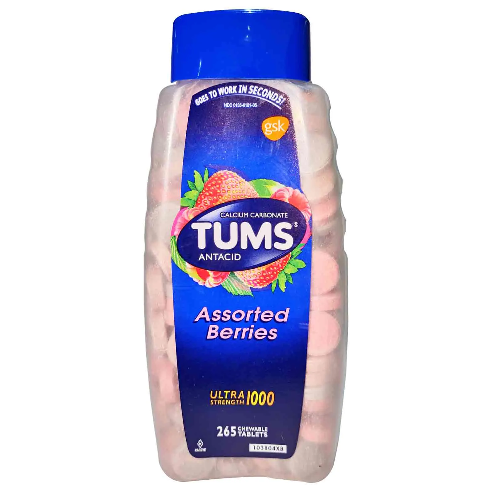 BERRIES ASSORTED CHEWABLEULTRA STRENGTH 1000 ANTACID TUMS ( 265 GM )